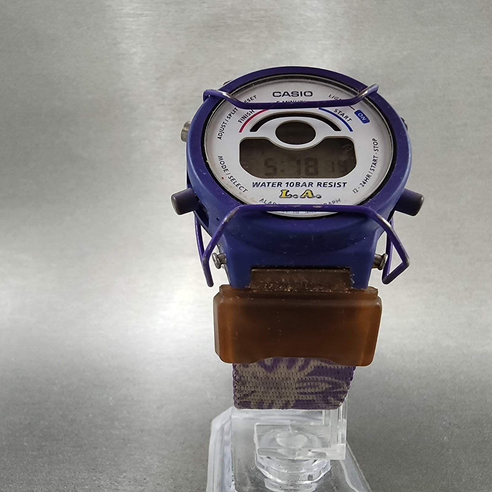 Casio BabyG BG110 Watch Women 34mm Digital Purple Tone Daydate Round New batt5