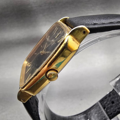 Citizen Watch Men 27mm Black Dial Gold Tone Date Rectangle 5010 New Battery2
