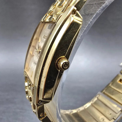 Elgin Tank Watch Women 19mm Gold Dial Gold Tone Rectangle EG286NB New Battery2