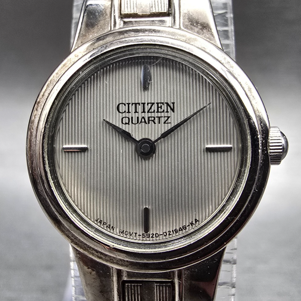 Citizen Watch Women 19mm Silver Dial Silver Tone Round 5920-S98608 New Battery1