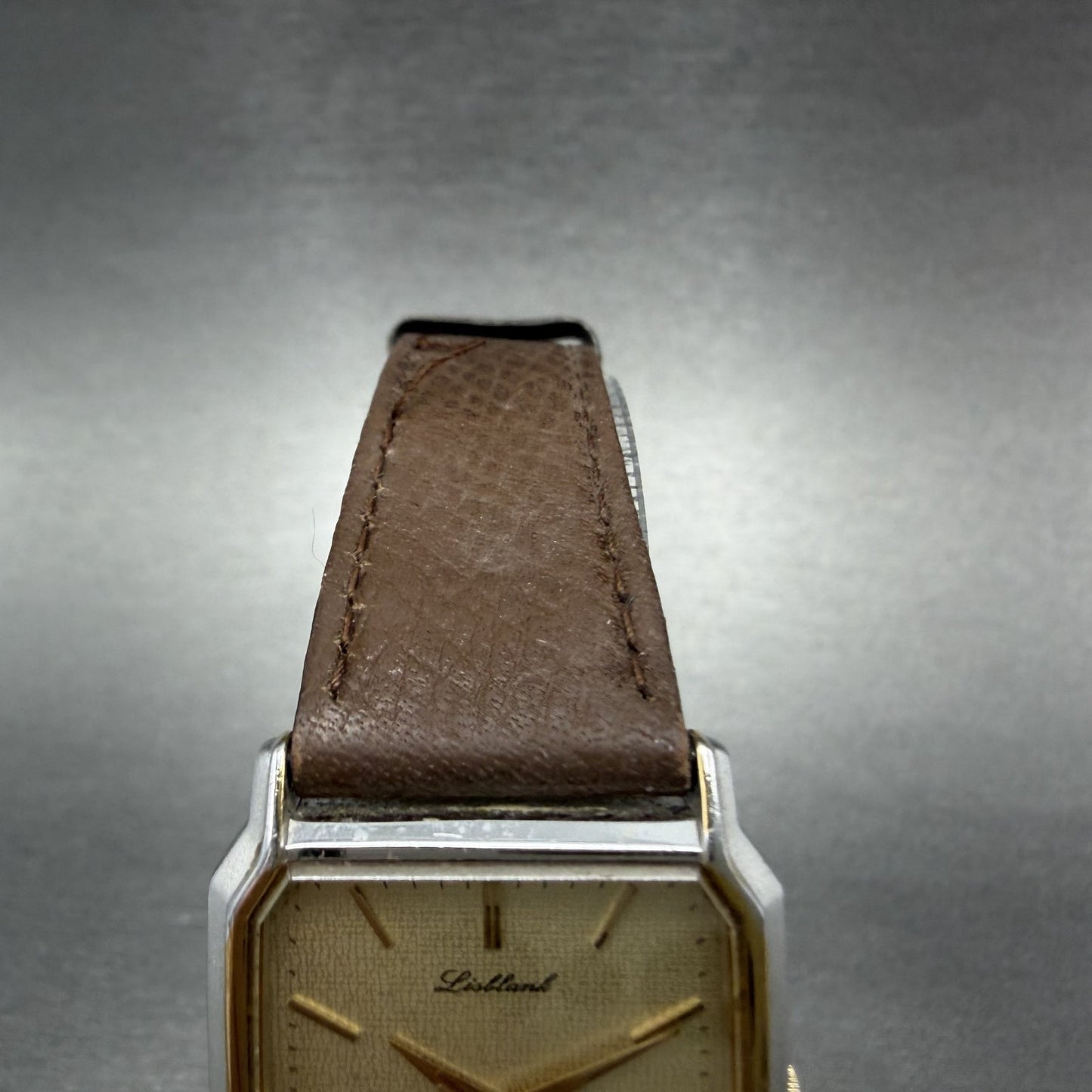Orient Lisblank Tank Watch Men 27mm Champagne Dial Silver Tone Octagon New Batt4