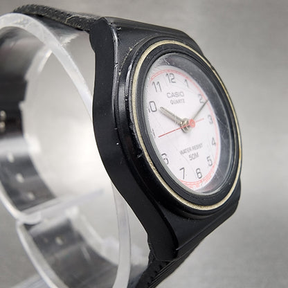 VTG Casio Watch Women 24mm White Dial Black Tone Round LQ-30W New Battery