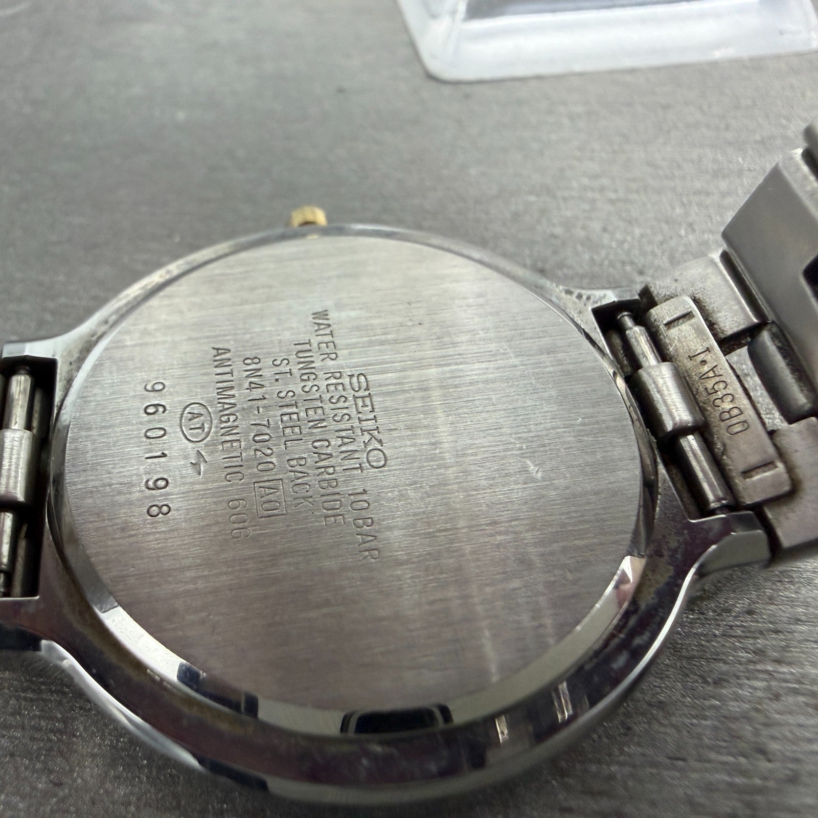 Seiko Dolce Watch Men 35mm Cream Dial Two Tone Round 8N41-7020 New Battery GR9