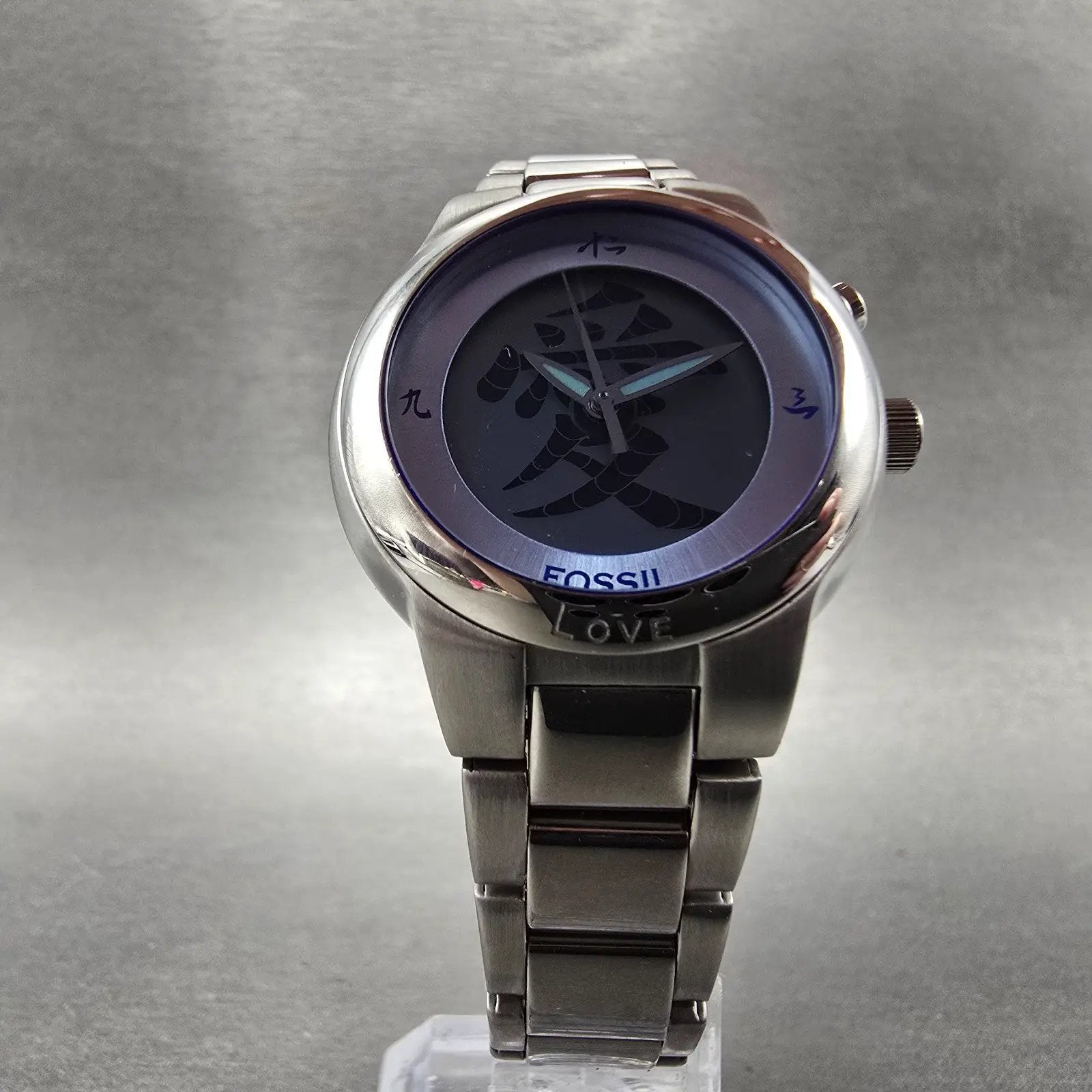 Fossil Big Tic Watch Women 32mm Blue Dial Silver Tone JR-8087 New Battery5