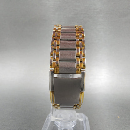 Pulsar Tank Watch Women 17mm MOP Dial Two Tone Rectangle V232-6050 New Battery