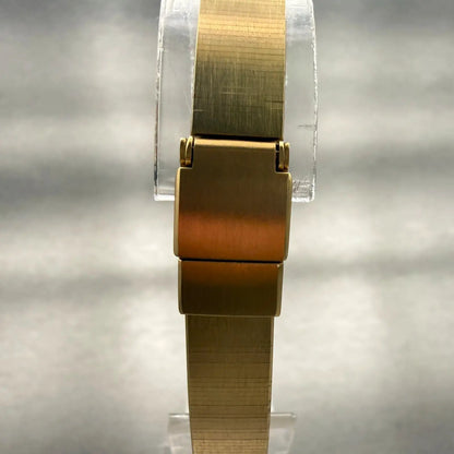 Seiko Watch Women 13mm Brown Dial Gold Tone Rectangle 1850-5039 New Battery VTG7
