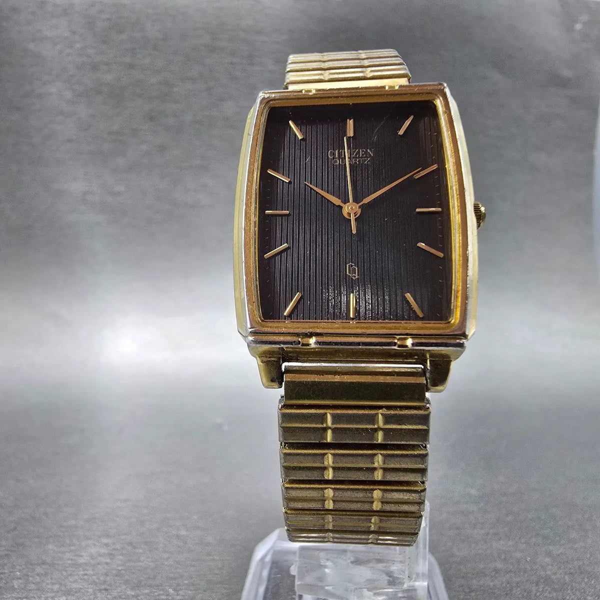 Citizen Tank Watch Men 25mm Black Dial Gold Tone Rectangle 6031-K00799 PARTS6