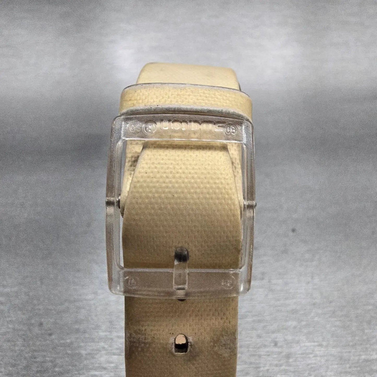 Swatch Skin THINE Watch Women Gold Dial Clear Case Round SFK155 New Battery7