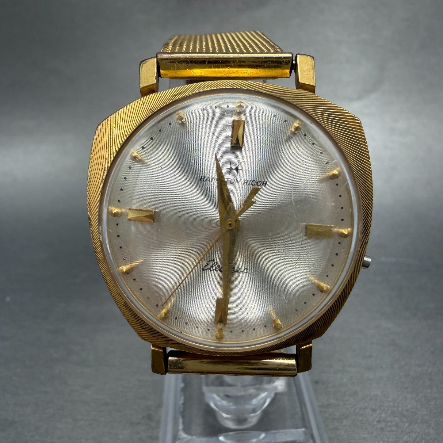 Hamilton Ricoh Electric Watch Men 35mm Champagne Dial Gold Asymmetrical PARTS0