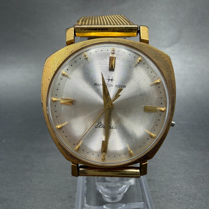 Hamilton Ricoh Electric Watch Men 35mm Champagne Dial Gold Asymmetrical PARTS0