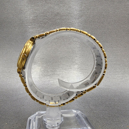 Bulova Diamond Watch Women 24mm MOP Dial Gold Tone Date 57p36 New Battery6