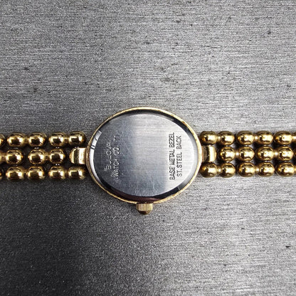 Bulova Watch Women 17mm Gold Dial Gold Tone Oval 92F51 New Battery Vintage10
