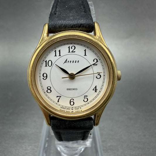 Seiko Avenue Watch Women 25mm Silver Gold Tone Round 2P21-0290 New Battery ER0