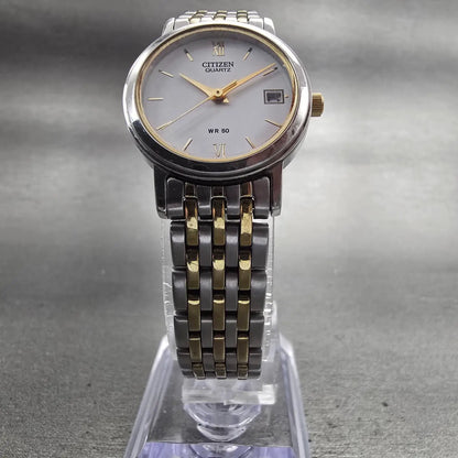 Citizen Watch Women 23mm White Dial Silver Tone Date Round 1012-S038570 New Batt5