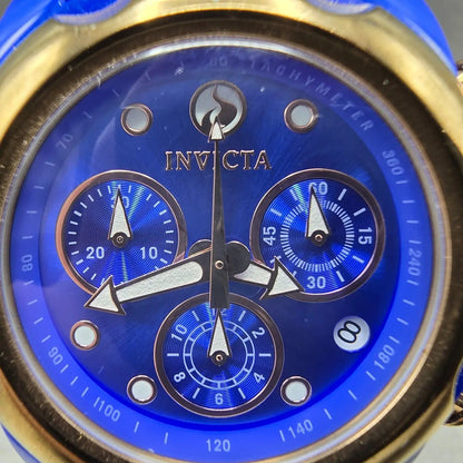 Invicta Chronograph Watch Women 39mm Blue Dial Blue Ceramic Date READ!!!!! 200701