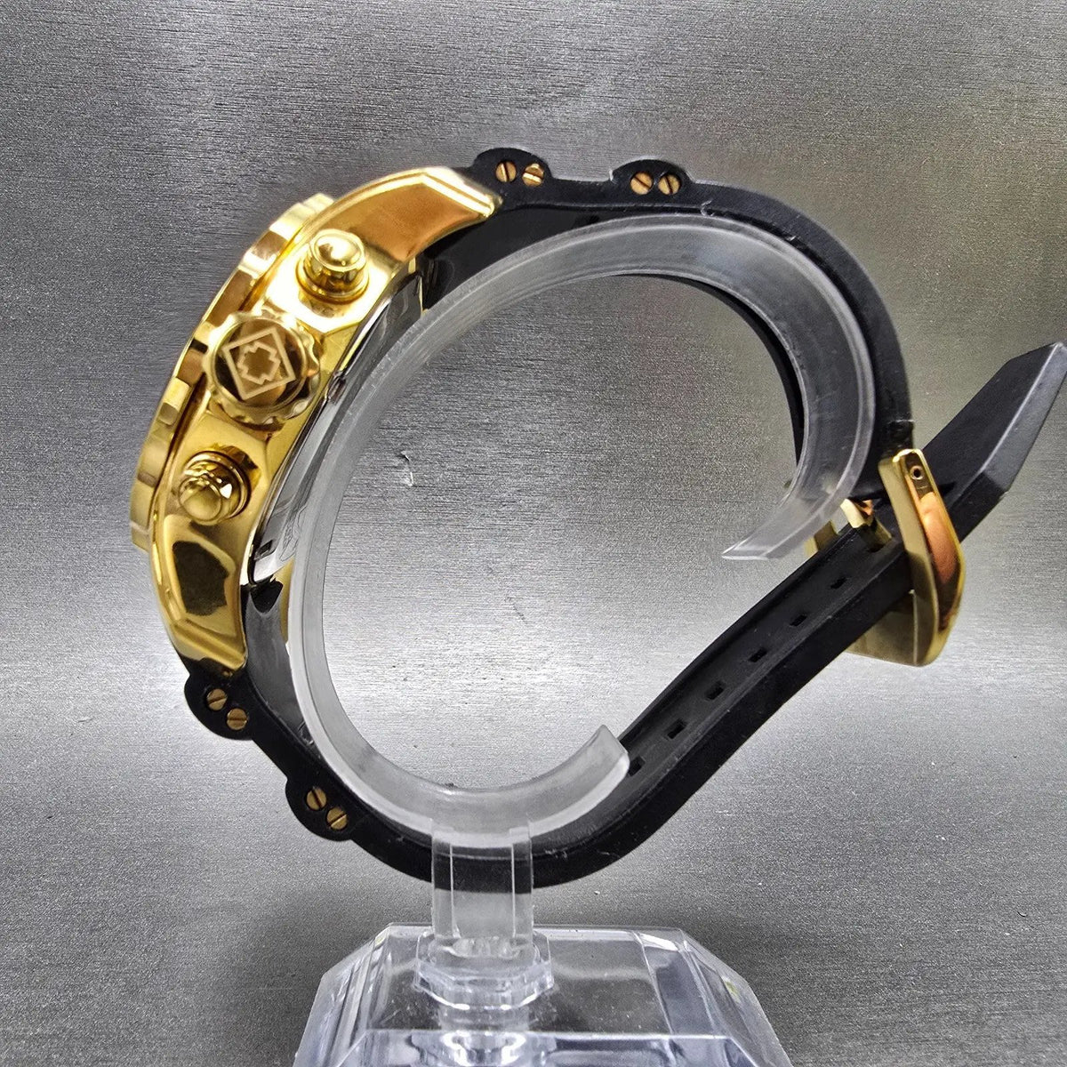 Invicta Pro Diver Chronograph Watch Men 48mm Red Dial Gold Tone 6982 New Batt7