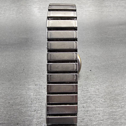 Seiko Watch Men 32mm Gold Dial Gold Tone Date Round 5Y39-7010 New Battery VTG7