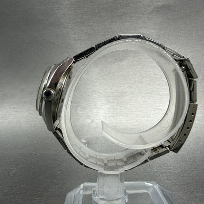 Seiko Automatic Watch Women 23mm Silver Dial Silver Tone Date Round PARTS VTG7