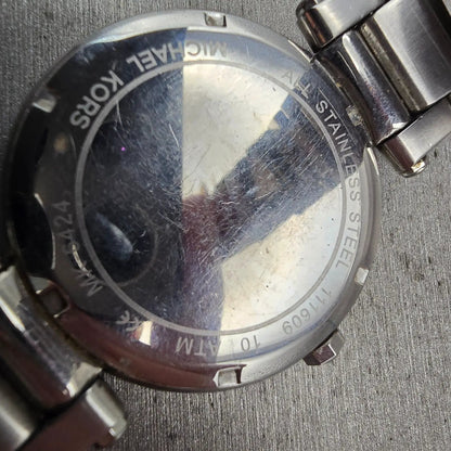Michael Kors Parker Watch Women 39mm MOP Dial Silver Tone Gemmed MK6424 New Batt10