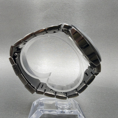 Fossil Machine Watch Men 42mm Black Dial Gray Tone Date Round FS4774 New Batt8