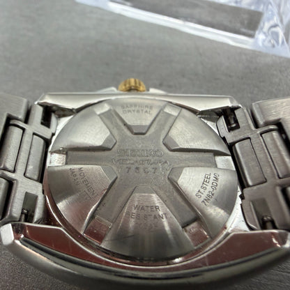 Seiko Velatura Watch Women 30mm MOP Dial Two Tone Date 7N82-0DM0 PARTS10