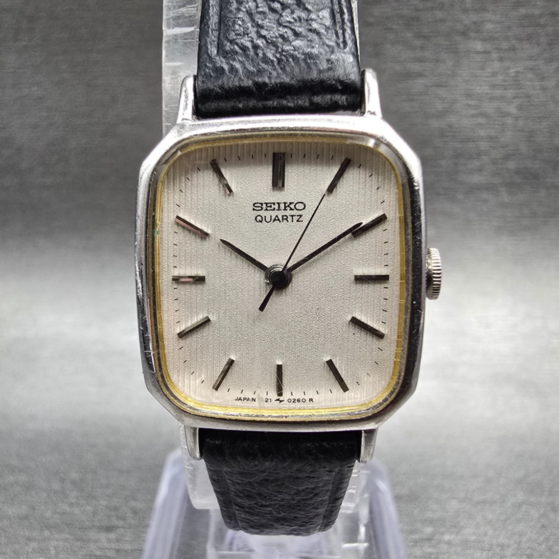 Seiko Watch Women 19mm White Dial Silver Tone Rectangle 1421-5130 New Battery0
