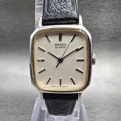 Seiko Watch Women 19mm White Dial Silver Tone Rectangle 1421-5130 New Battery0