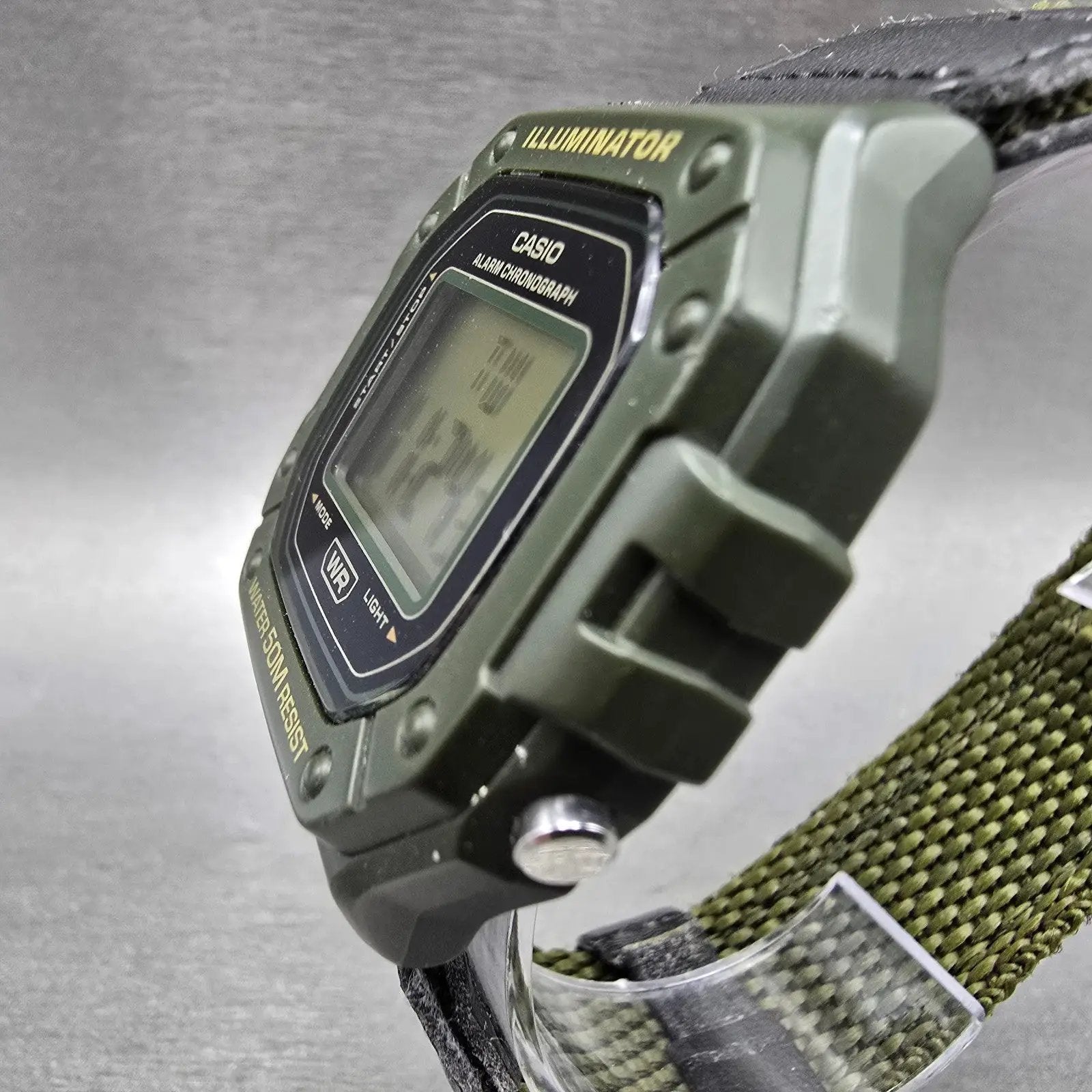 Casio Illuminator W-218H Watch Men 43mm Green Alarm Chrono Digital New Battery2