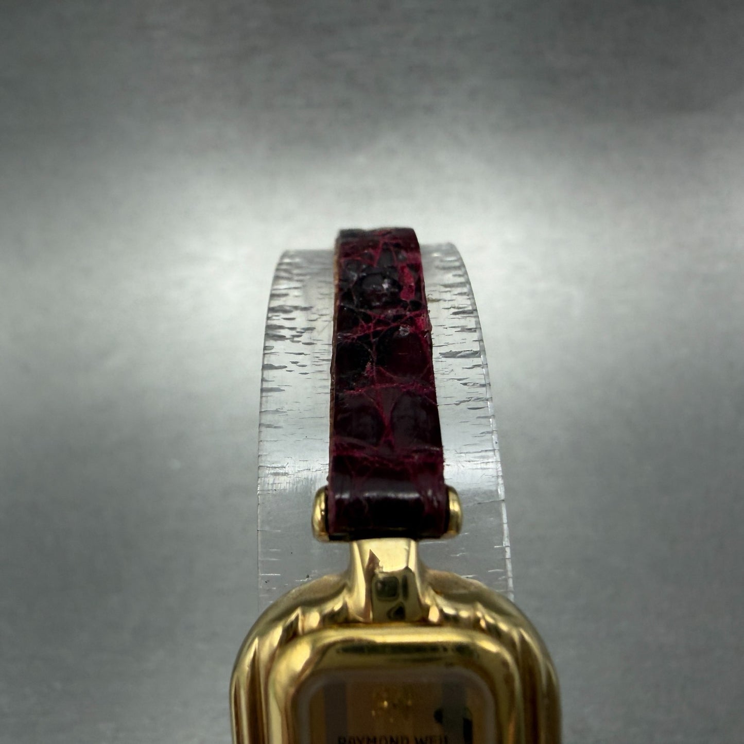 Raymond Weil Watch Women 18mm Gold Dial Gold Plated Rectangle 320 New Battery4