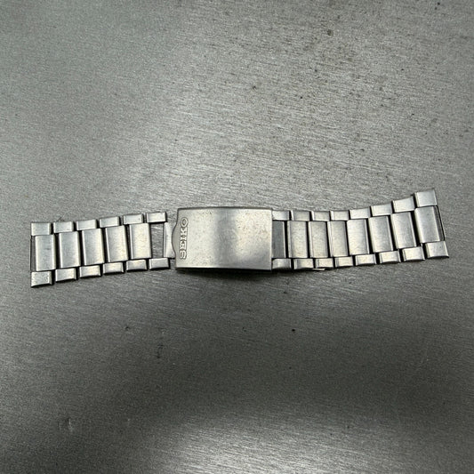 Seiko Bracelet 20mm Stainless Steel Silver Tone Tri Folding Clasp VTG Japan READ0