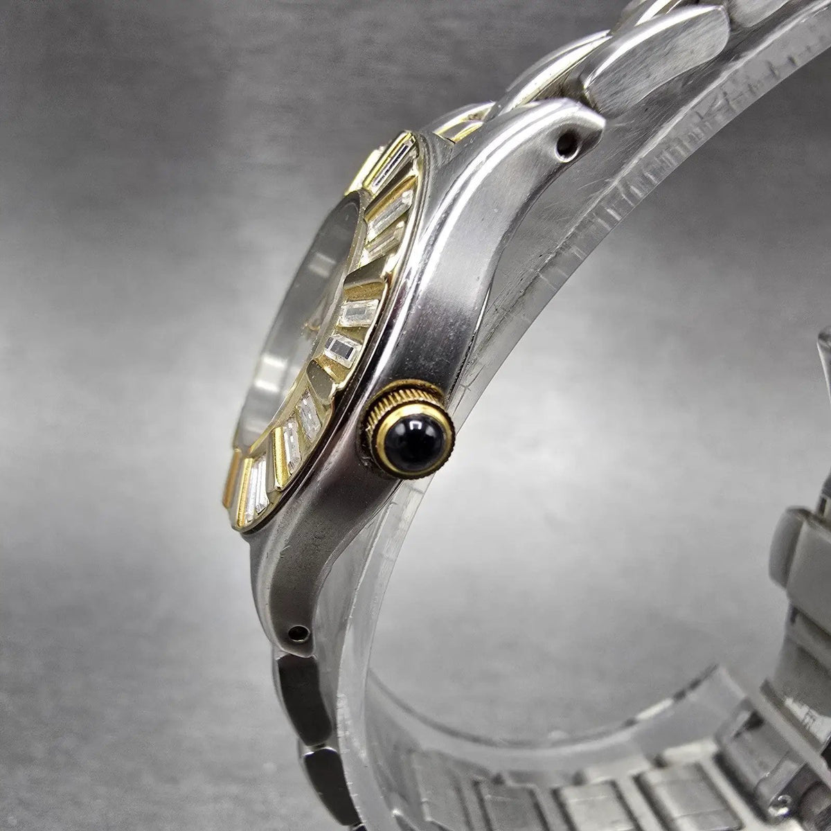 Citizen Eco-Drive Watch Women 24mm MOP Dial Two Tone Crystal Bezel Round Runs2