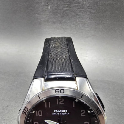 Casio Wave Ceptor WVA-M640 Watch Men 43mm Black Silver Solar An Digi Atomic Runs4