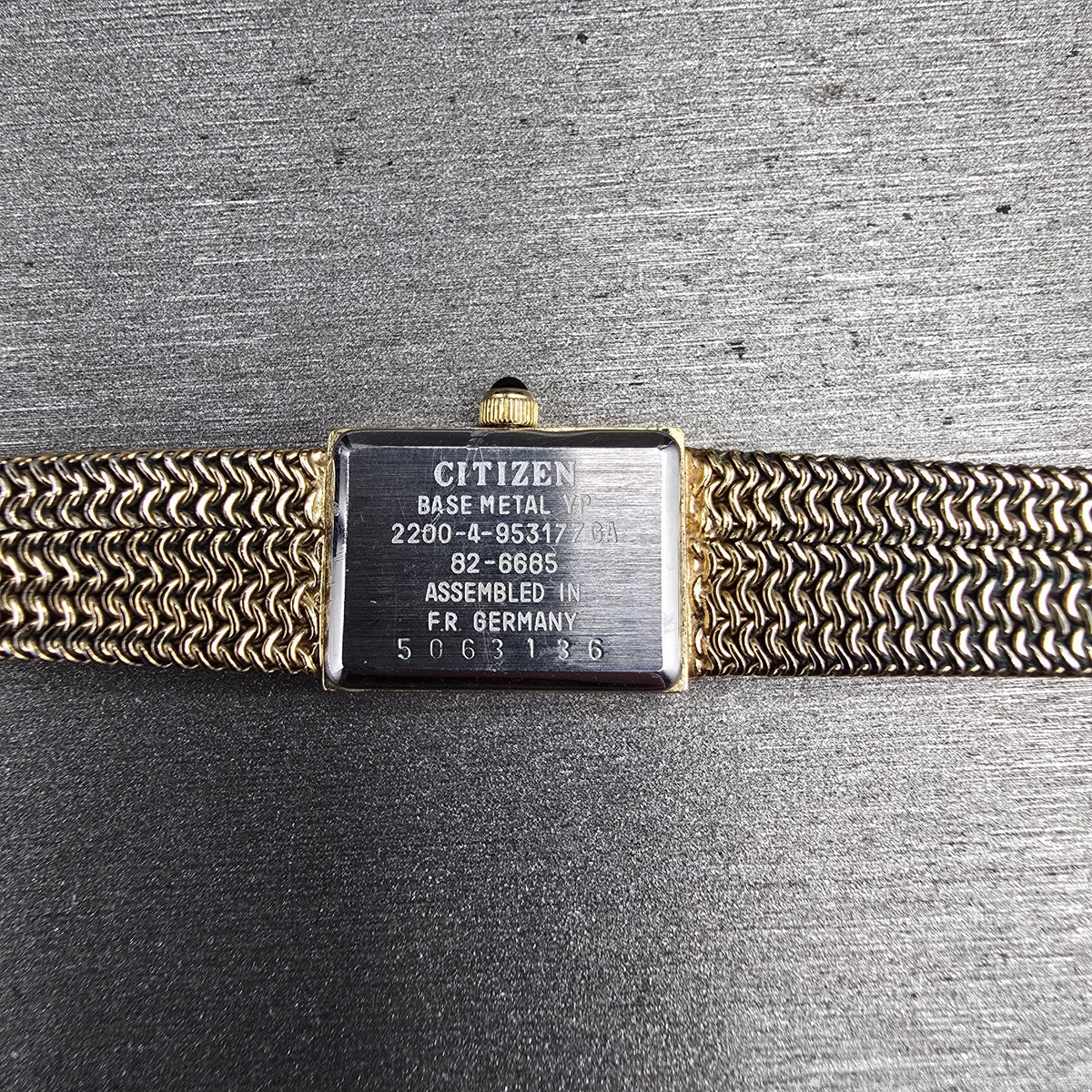 Citizen Tank Watch Women 12mm Black Dial Gold Rectangle 2200-4-953177 NewBatt JP10