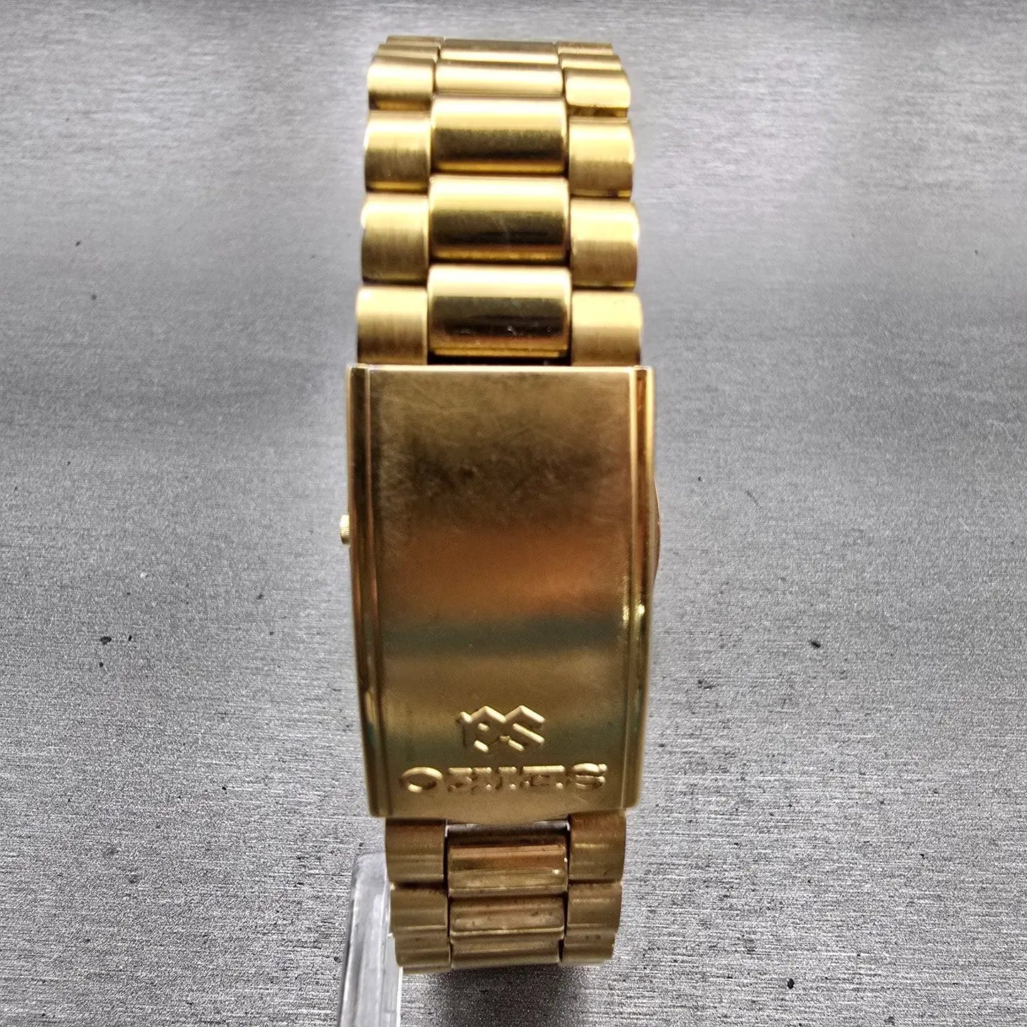 Seiko President Watch Men 36mm Gold Dial Gold Tone Daydate 5H23-8020 New Battery8