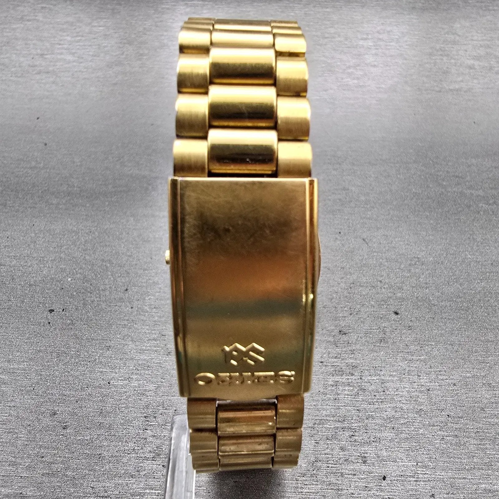 Seiko President Watch Men 36mm Gold Dial Gold Tone Daydate 5H23-8020 New Battery8