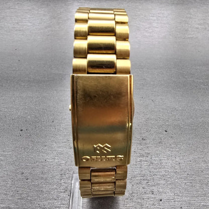 Seiko President Watch Men 36mm Gold Dial Gold Tone Daydate 5H23-8020 New Battery8