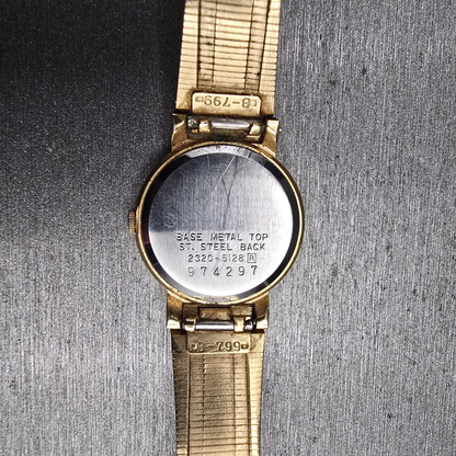 Seiko Watch Women 21mm Black Dial Gold Round 2320-5128 New Battery Vintage10