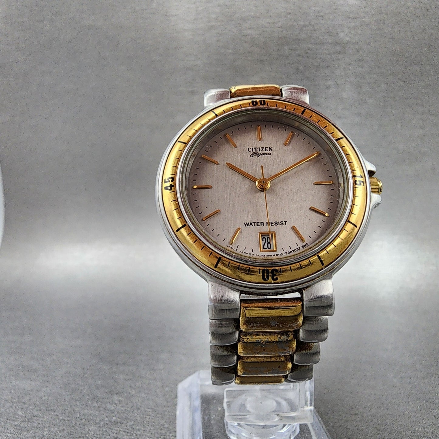 Citizen Elegance Watch Men 34mm Silver Dial two Tone Date 6110S10841 PARTS6