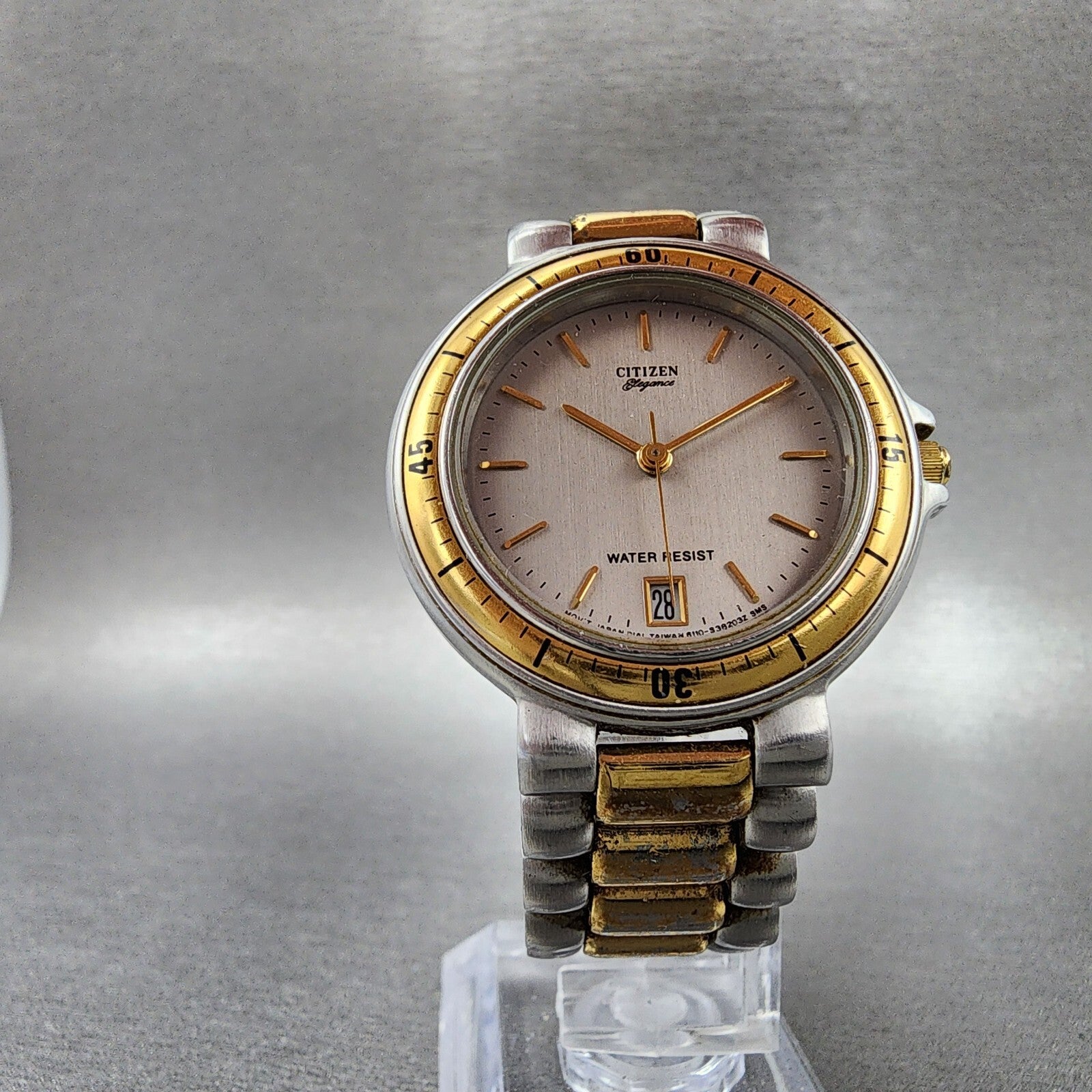 Citizen Elegance Watch Men 34mm Silver Dial two Tone Date 6110S10841 PARTS6