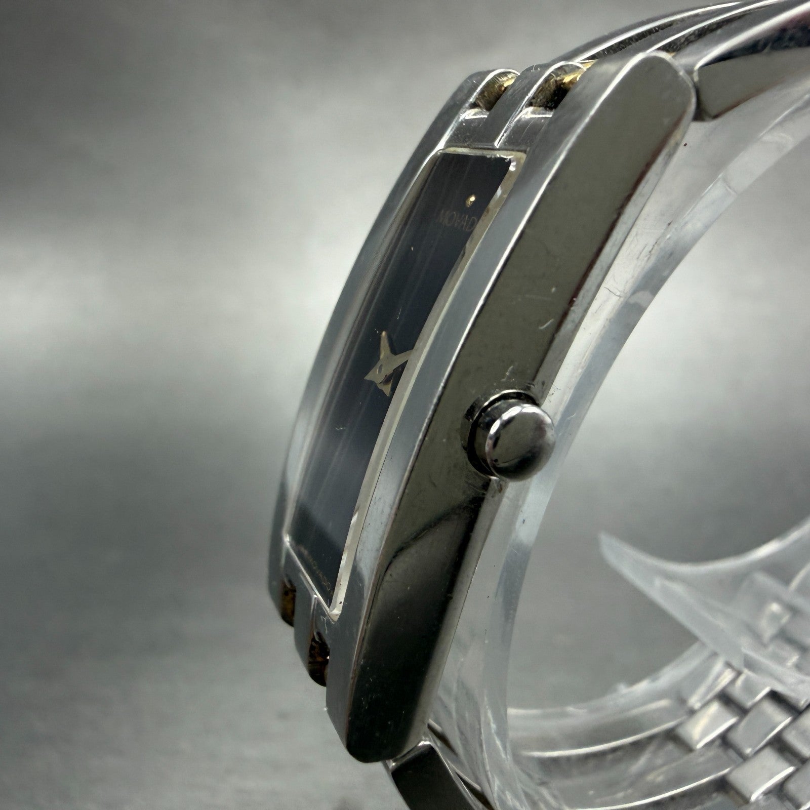 Movado Esperanza Tank Watch Women 14mm Black Dial Two Tone 84 H5 1400 PARTS3