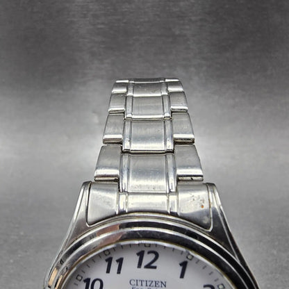 Citizen Eco-Drive Watch Men 36mm White Dial Silver E031-S048419 Round Works4