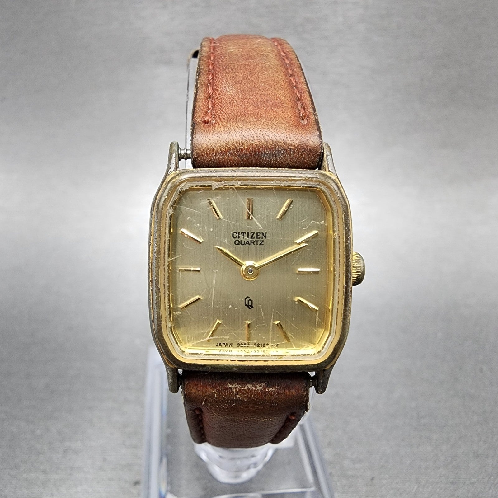 Citizen CQ Tank Watch Women 20mm Champagne Dial Gold Tone 3220320697 NewBattery0