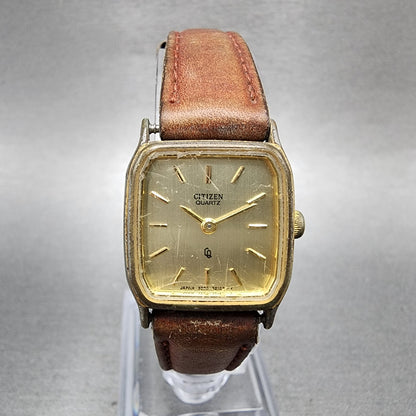 Citizen CQ Tank Watch Women 20mm Champagne Dial Gold Tone 3220320697 NewBattery0