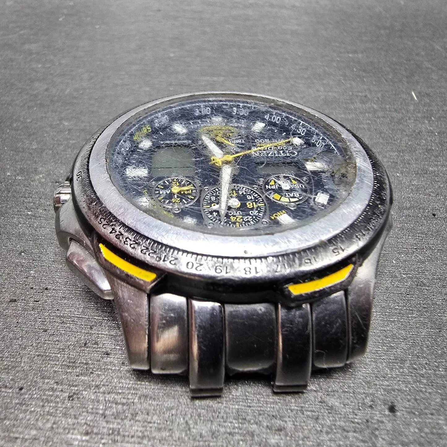 Citizen Eco-Drive Blue Angles Skyhawk Watch Men 44mm Blue Dial Silver Tone Runs4