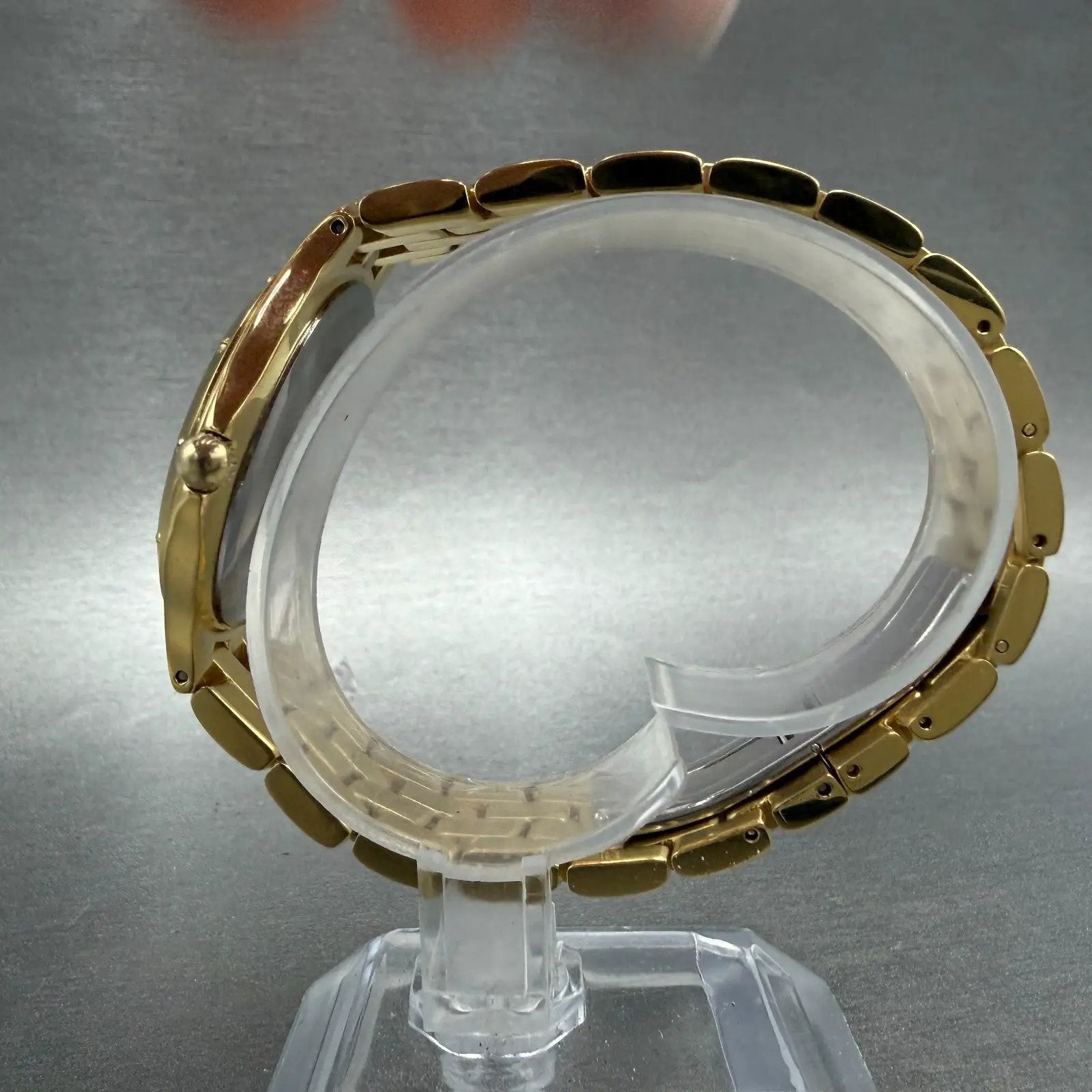 Wittnauer Watch Men 35mm Gold Dial Gold Tone Date Round JV8223 9514 PARTS7