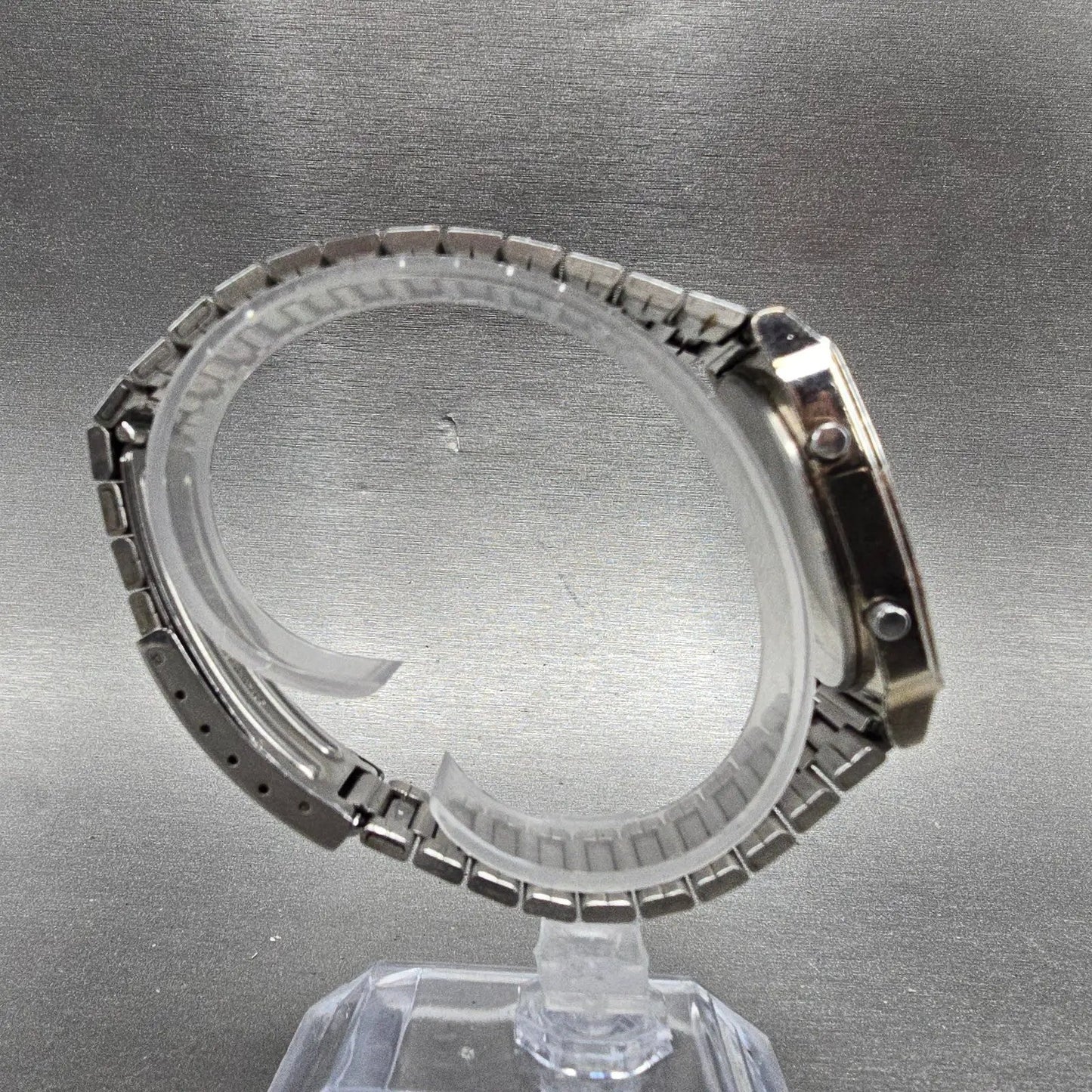 Seiko Analog Digital Watch Men 33mm Silver Dial Silver Tone H601-5400 NewBattery8