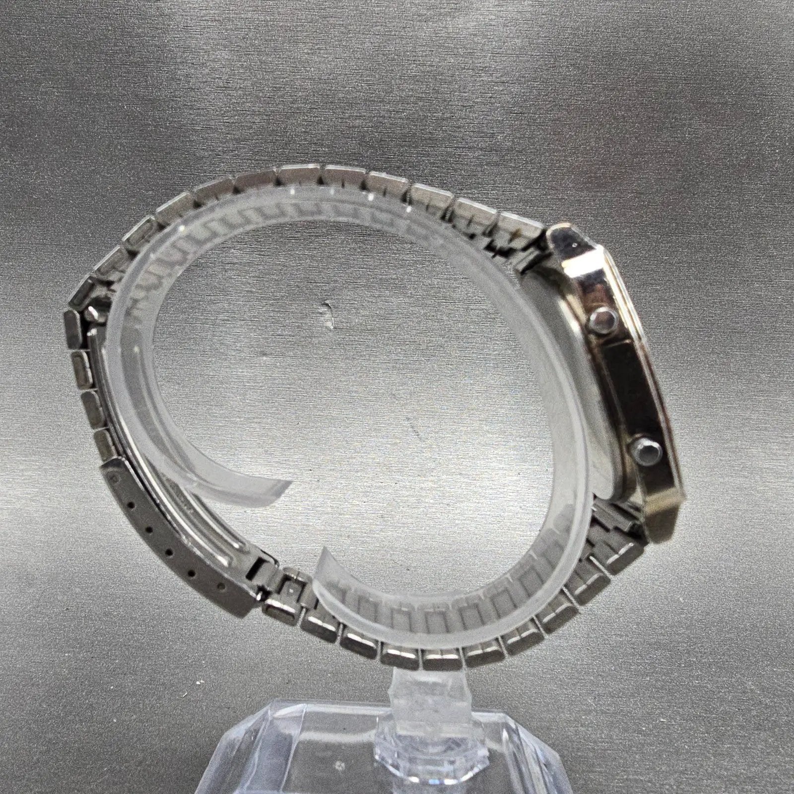 Seiko Analog Digital Watch Men 33mm Silver Dial Silver Tone H601-5400 NewBattery8