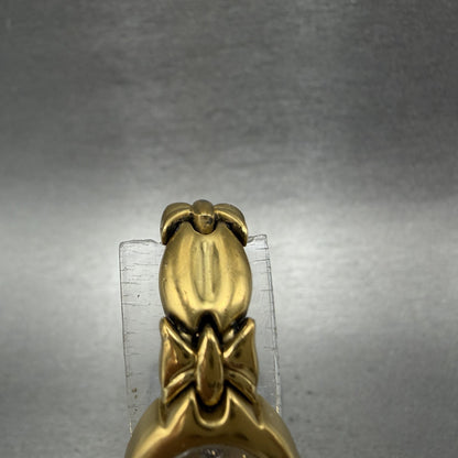 Bulova Watch Women 17mm Gold Dial Gold Tone Oval 97S77 New Battery4