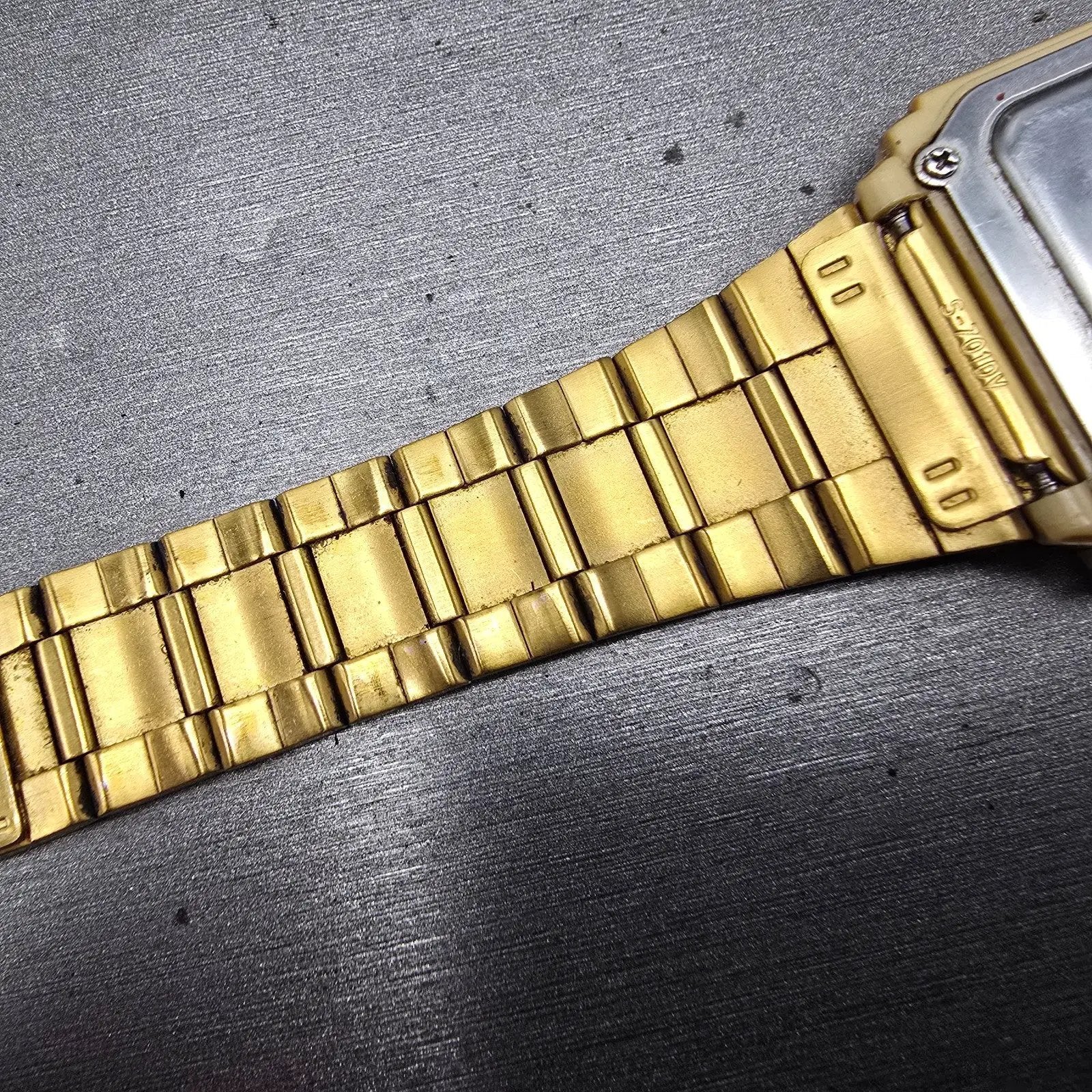Casio Calculator CA-506 Watch Men 35mm Gold Alarm Chronograph READ!! New Battery10