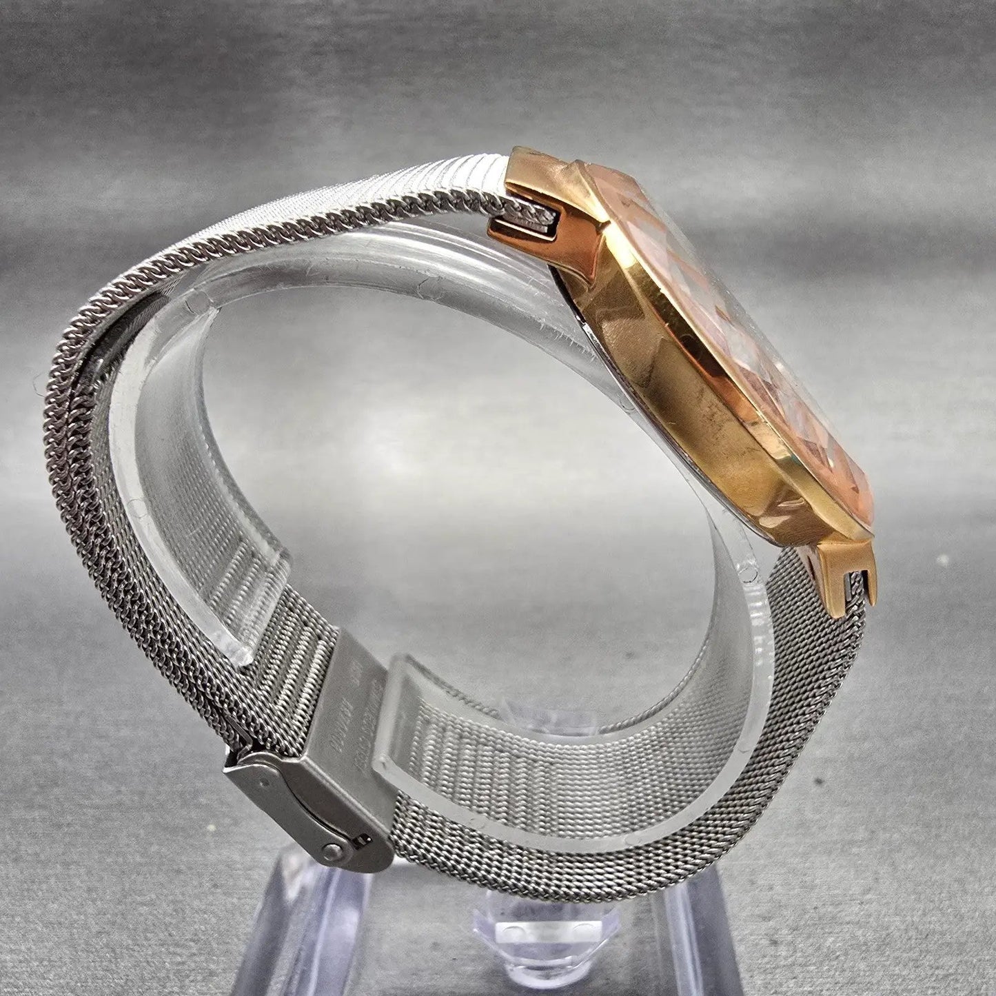Skagen Leonora Watch Women 35mm Silver Dial Gold Tone Date Round 456LRS New Batt8